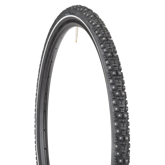 45NRTH Gravdal Tire - 700x38 Tubeless Folding Black 60 TPI 252 Concave Carbide Studs