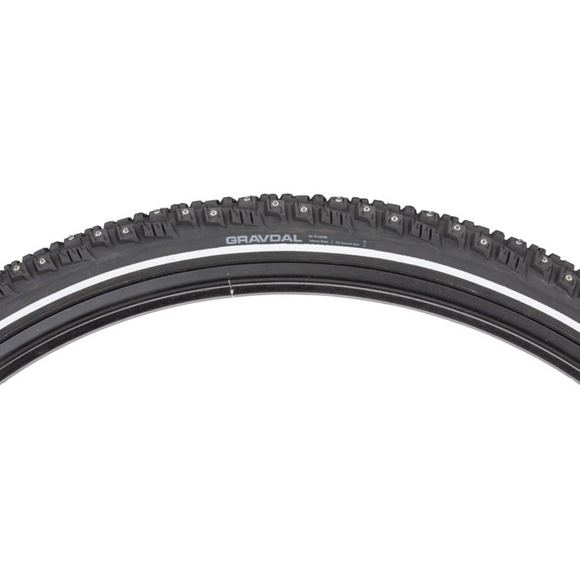 45NRTH Gravdal Tire - 700x38 Tubeless Folding Black 60 TPI 252 Concave Carbide Studs