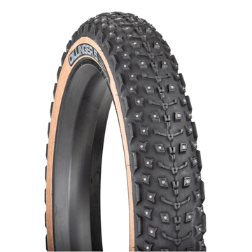 45NRTH Dillinger 5 Tire - 26x4.6 Tubeless Folding Tan 60 TPI 258 Concave Carbide Aluminum Studs - The Bikesmiths