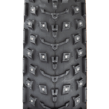 45NRTH Dillinger 5 Tire - 26x4.6 Tubeless Folding Tan 60 TPI 258 Concave Carbide Aluminum Studs - The Bikesmiths