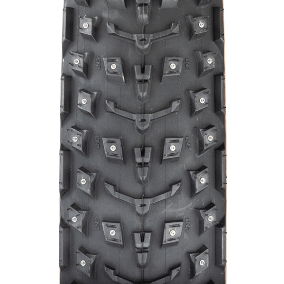 45NRTH Dillinger 5 Tire - 26x4.6 Tubeless Folding Tan 60 TPI 258 Concave Carbide Aluminum Studs