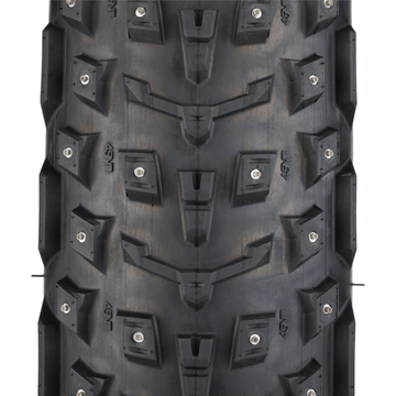 45NRTH Dillinger 5 Tire - 26x4.6 Tubeless Folding Black 120 TPI 258 Concave Carbide Aluminum Studs - The Bikesmiths