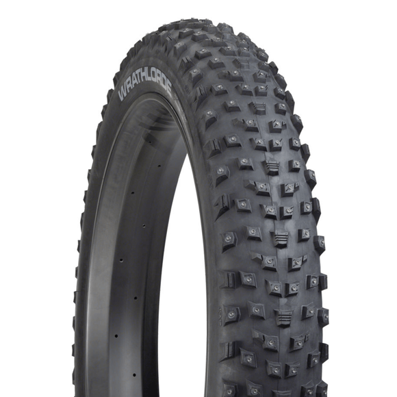 45NRTH Wrathlorde Tire - 26x4.2 Tubeless Folding Black 120 TPI 300 XL Concave Carbide Aluminum Studs