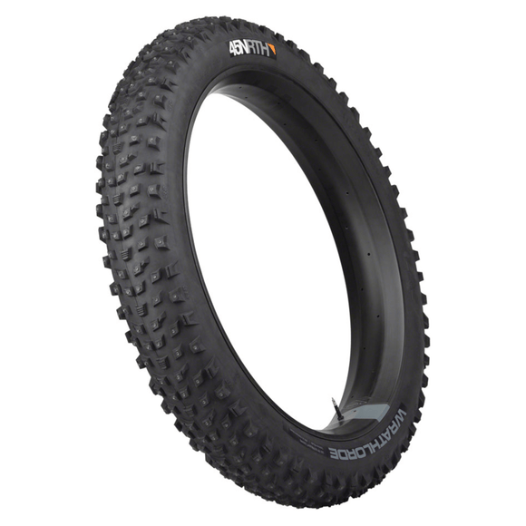 45NRTH Wrathlorde Tire - 26x4.2 Tubeless Folding Black 120 TPI 300 XL Concave Carbide Aluminum Studs