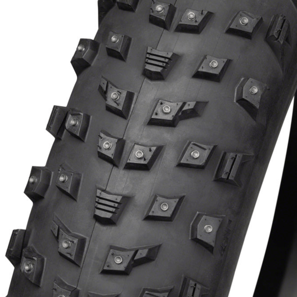 45NRTH Wrathlorde Tire - 26x4.2 Tubeless Folding Black 120 TPI 300 XL Concave Carbide Aluminum Studs