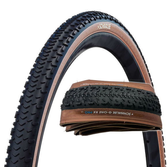 Schwalbe G-One RX Pro 700c Tubeless Folding Brown Sidewall Gravel Tire Schwalbe