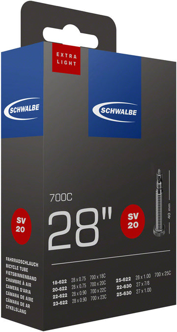 Schwalbe Extra Light Presta Tube 700x18-25 40mm Valve