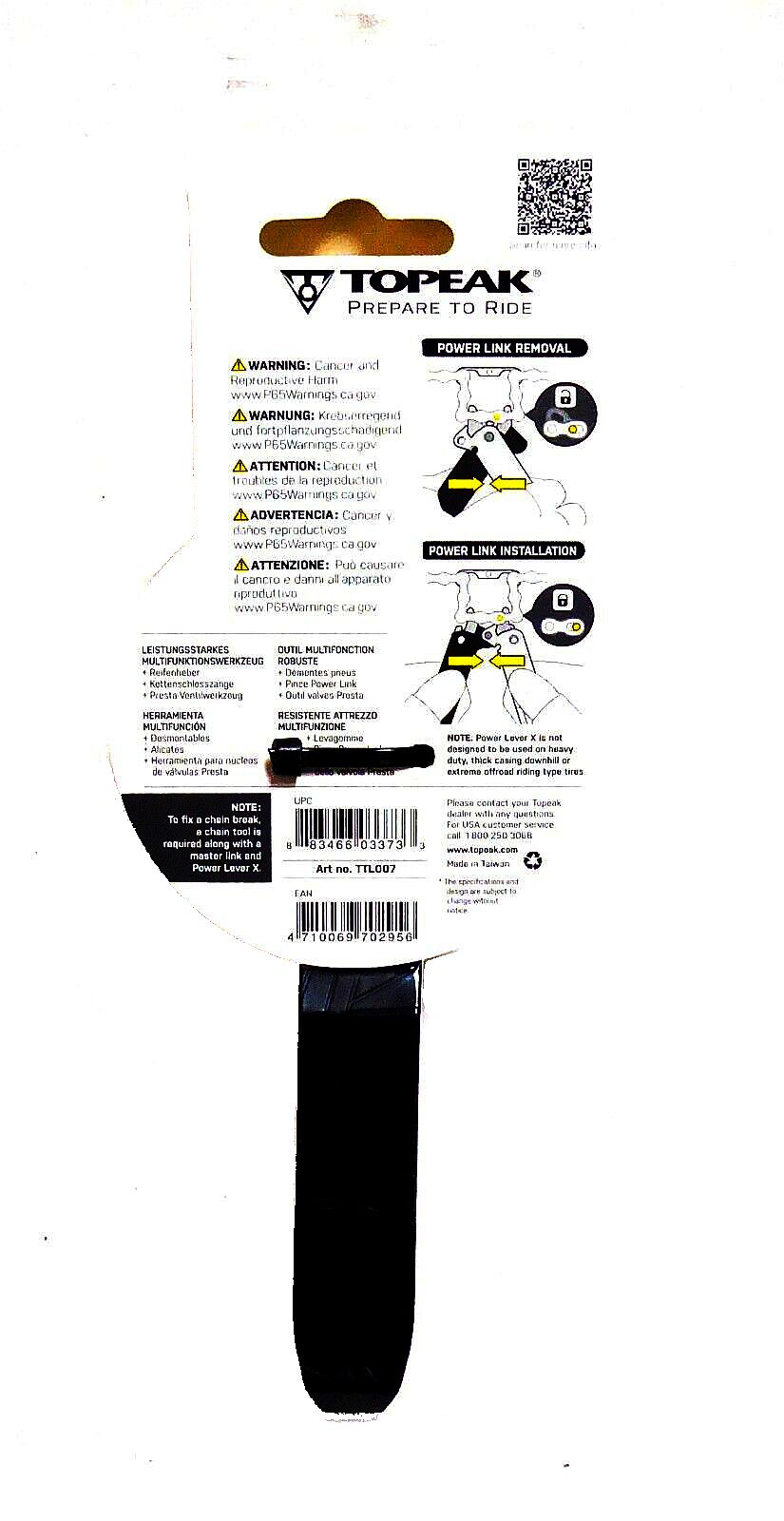 Topeak TTL007 Power Lever X 5 Function Bike Multi-Tool Chain Pliers Tire Levers - The Bikesmiths