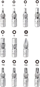 TOPEAK TT2607 Torq Rachet 1-6Nm Adjustable Torq Wrench W/11 Bits/Holder - The Bikesmiths