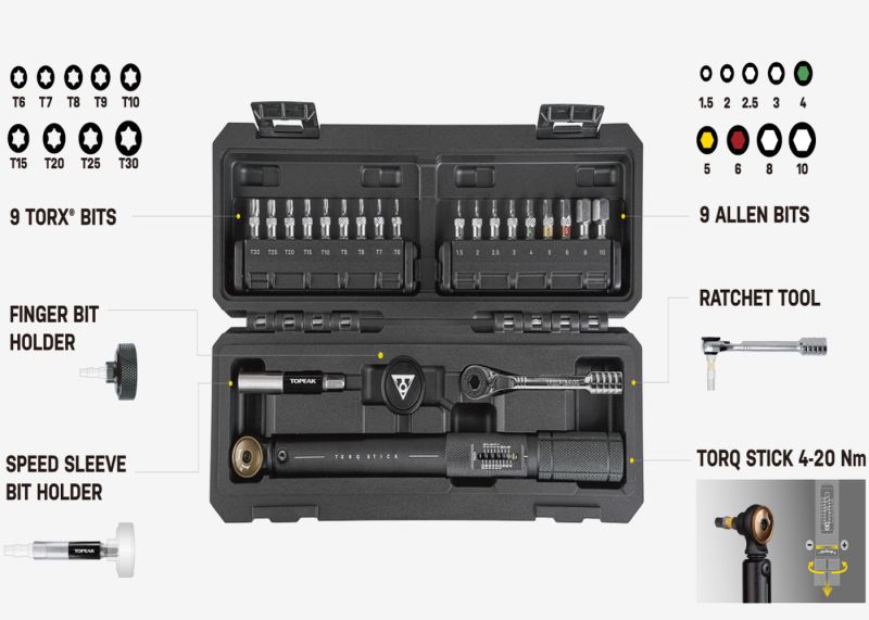 Topeak TT2601 Torqstick Pro 4-20Nm Torq Wrench and Tool Box - The Bikesmiths