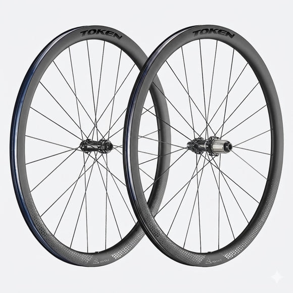 TOKEN Ventous Disc 700c Convertible 9x100 10x135 QR or 12x100 12x 142 TA XDR 36mm Carbon Centerlock Wheelset