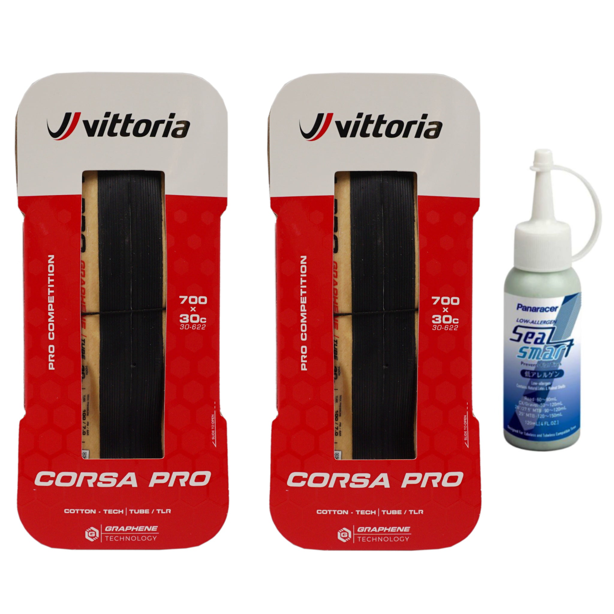 Vittoria Corsa Pro TLR 700c Tanwall Tubeless Tires - 2-Pack w-Free Sealant