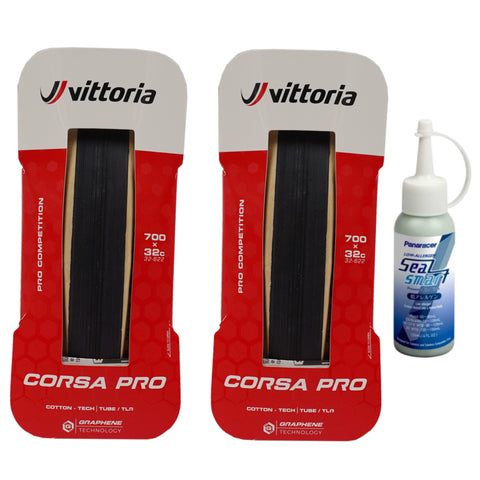 Image of Vittoria Corsa Pro 700c Tanwall Tubeless TLR Tires - 2-Pack w-Free Sealant