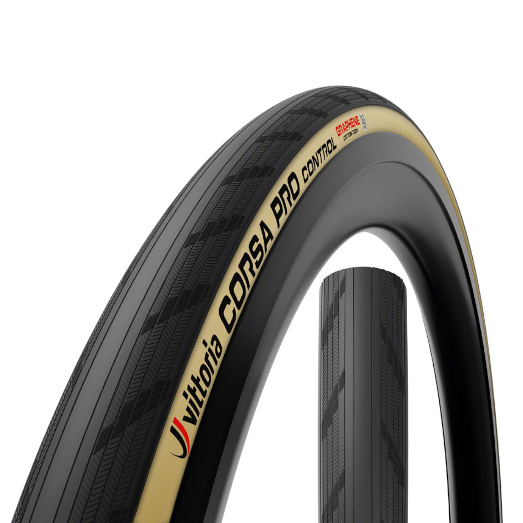 Vittoria Corsa Pro Control Tire 700c Tubeless Folding Black-Tan Tire - The Bikesmiths