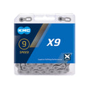 KMC X9 9 Speed Chain Silver Nickel Plated-1