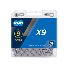 KMC X9 9 Speed Chain Silver Nickel Plated