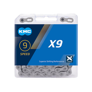 KMC X9 9 Speed Chain Silver Nickel Plated