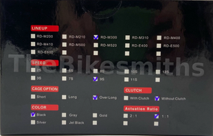 S-Ride RD-M300 9 Speed Long Rear Derailleur 1:1 Ratio SRAM Compatible