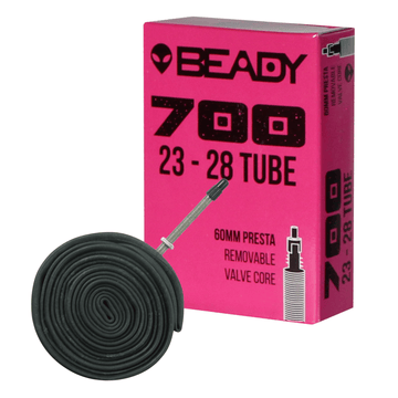 Beady Presta Tube 700x23-28 60mm Threaded Valve Beady