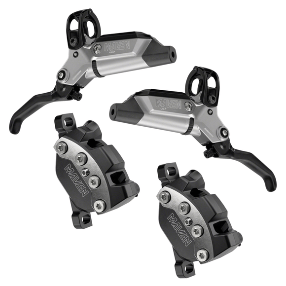SRAM Maven Ultimate Stealth Disc Brake and Lever Post Mount 4 Piston Aluminum Lever Titanium Hardware Black/Silver A1