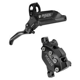 SRAM Maven Silver Disc Brake and Lever - Post Mount 4-Piston Aluminum Lever SS Hardware Black A1
