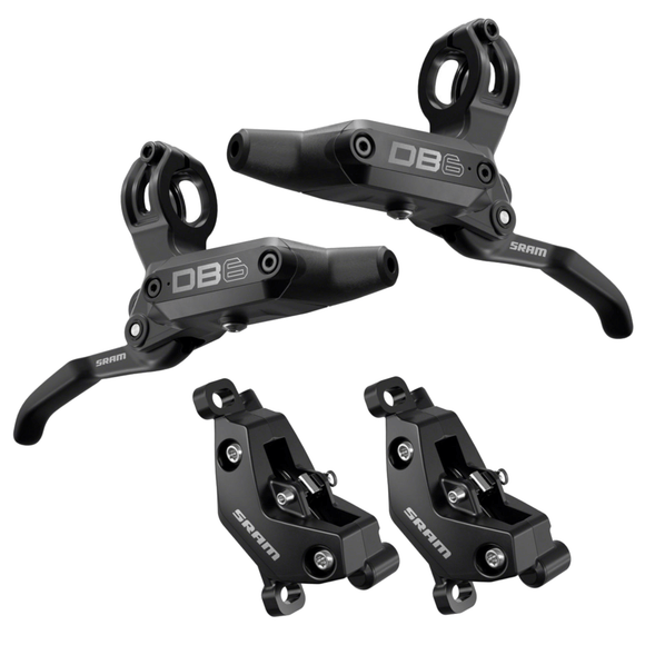 SRAM DB6 Disc Brake and Lever - Post Mount 4-Piston Aluminum Lever Diffusion Black A1
