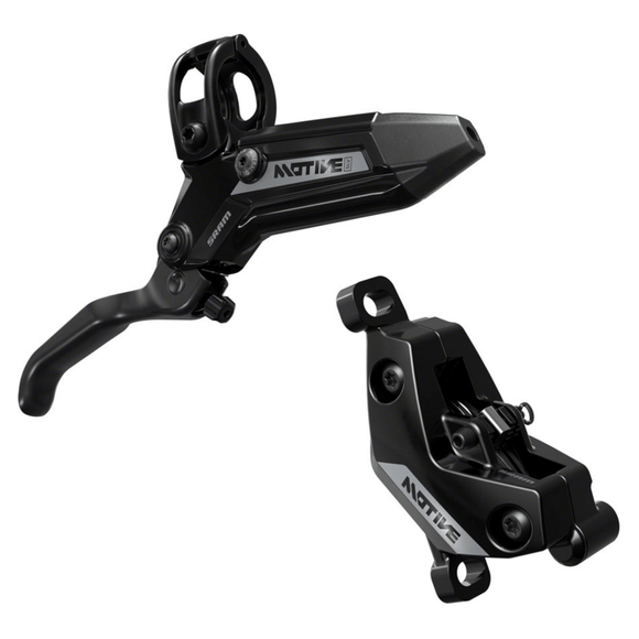 SRAM Motive Silver Disc Brake and Lever - Post Mount 4-Piston Aluminum Lever Black A1