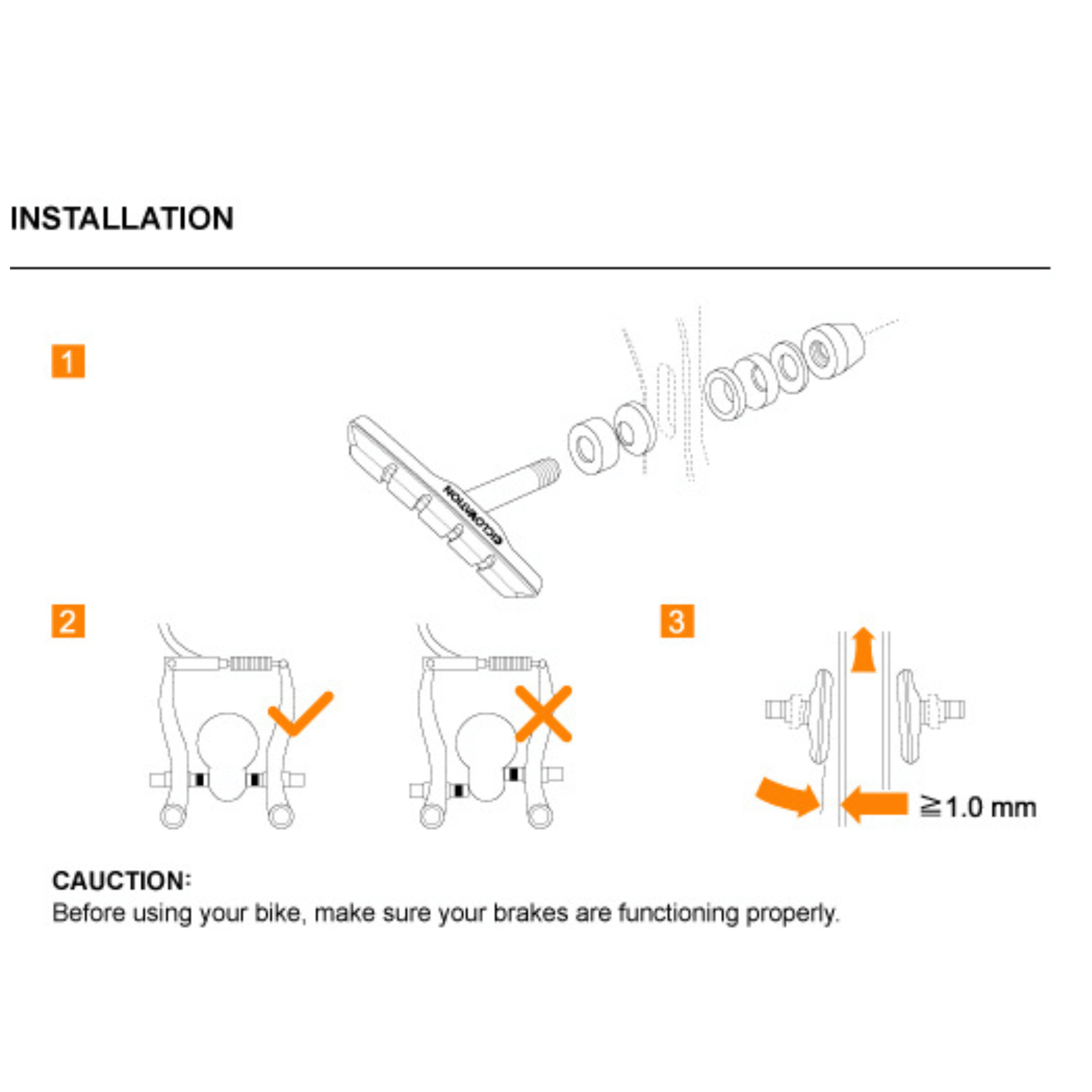 Ciclovation Threaded Post Mount V-Brake 70mm Brake Pads