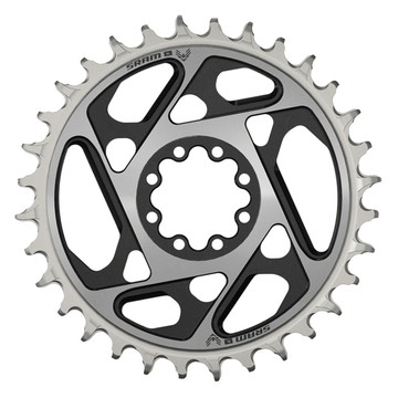 SRAM XX SL Eagle T-Type Direct Mount Chainring - 12-Speed 8-Bolt Direct Mount 0mm Offset Aluminum Black/Silver D1 - The Bikesmiths