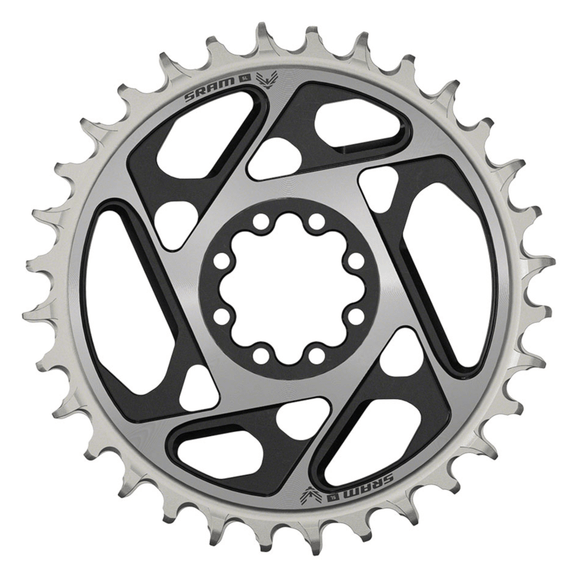 SRAM XX SL Eagle T-Type Direct Mount Chainring - 12-Speed 8-Bolt Direct Mount 0mm Offset Aluminum Black/Silver D1