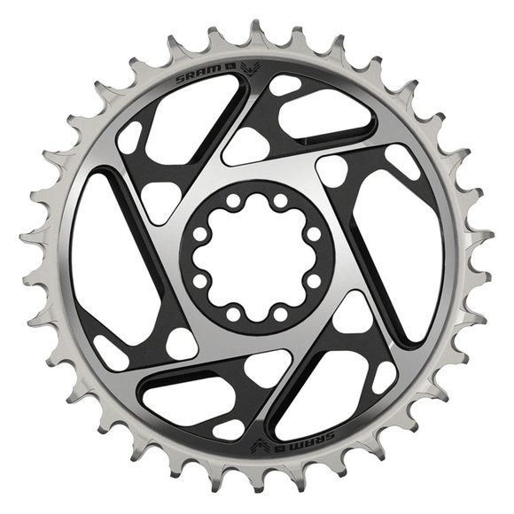 SRAM XX SL Eagle T-Type Direct Mount Chainring - 12-Speed 8-Bolt Direct Mount 3mm Offset Aluminum Black/Silver D1