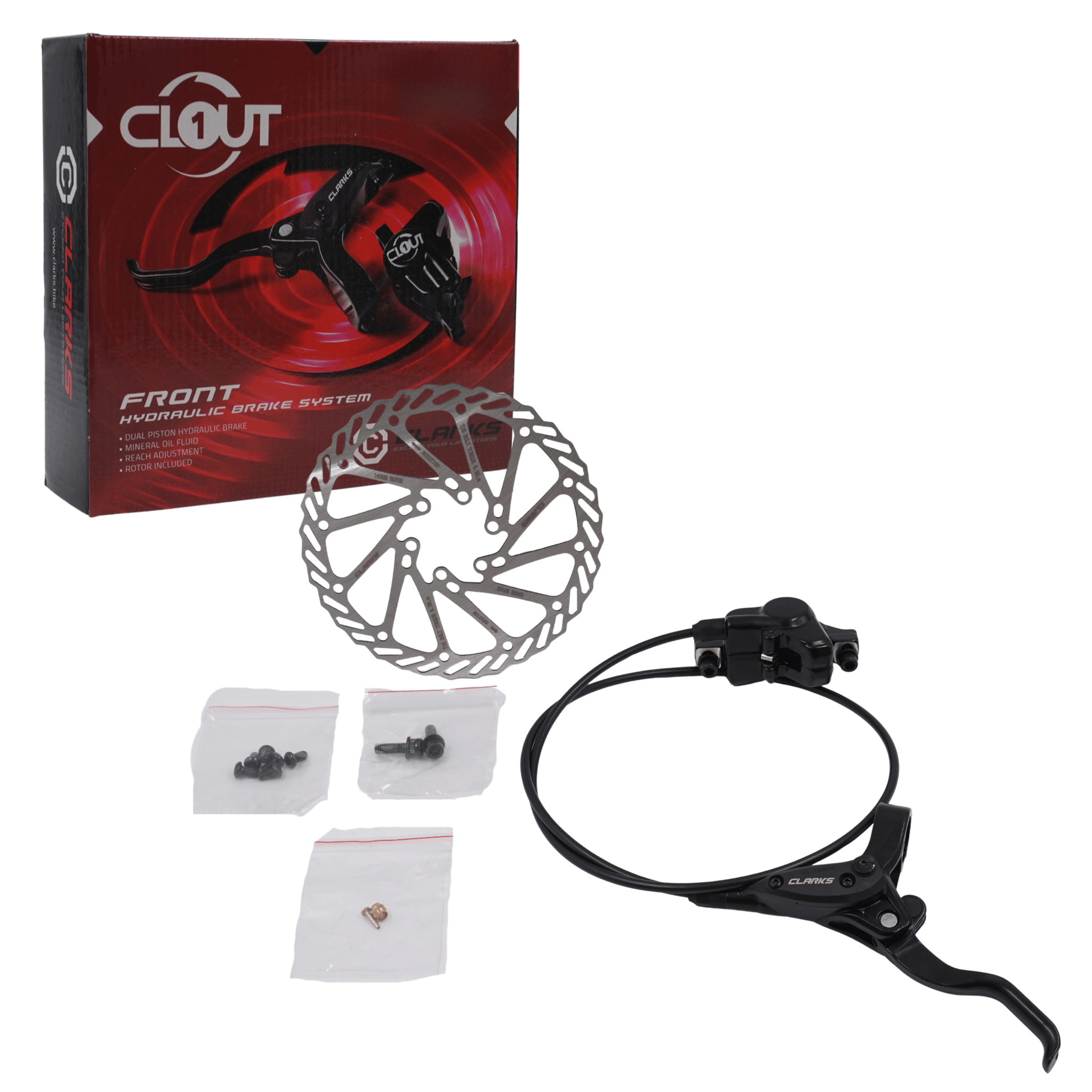 Clarks Clout-1 Hydraulic Front Disc Brake, 160mm