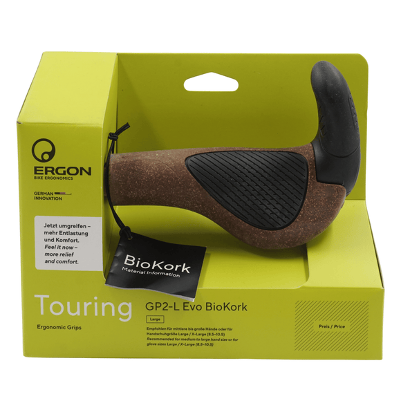 Ergon GP2 Evo BioKork Grips w/ Mini Bar End