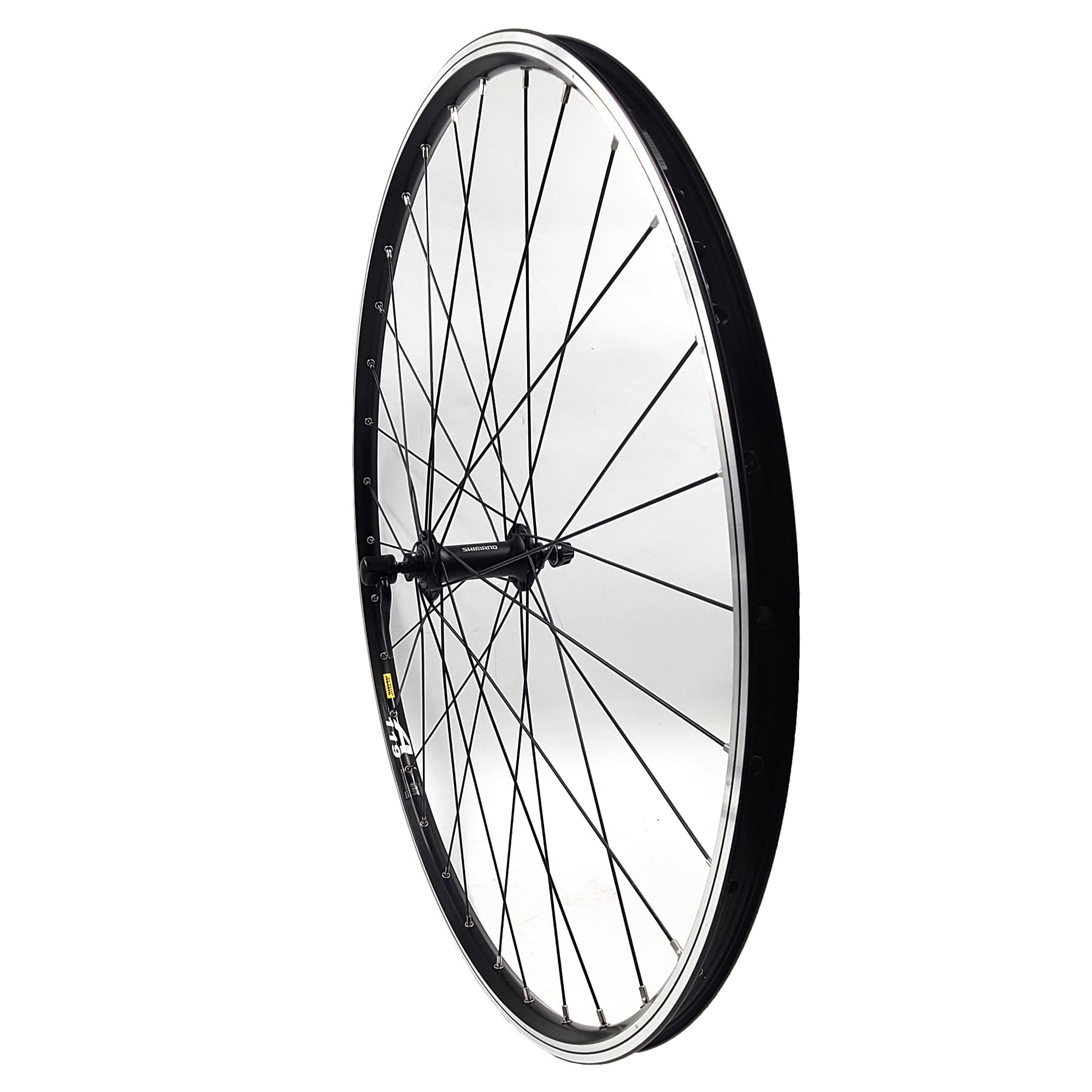 700c Mavic A119 Shimano 100mm QR Black Front Wheel - The Bikesmiths