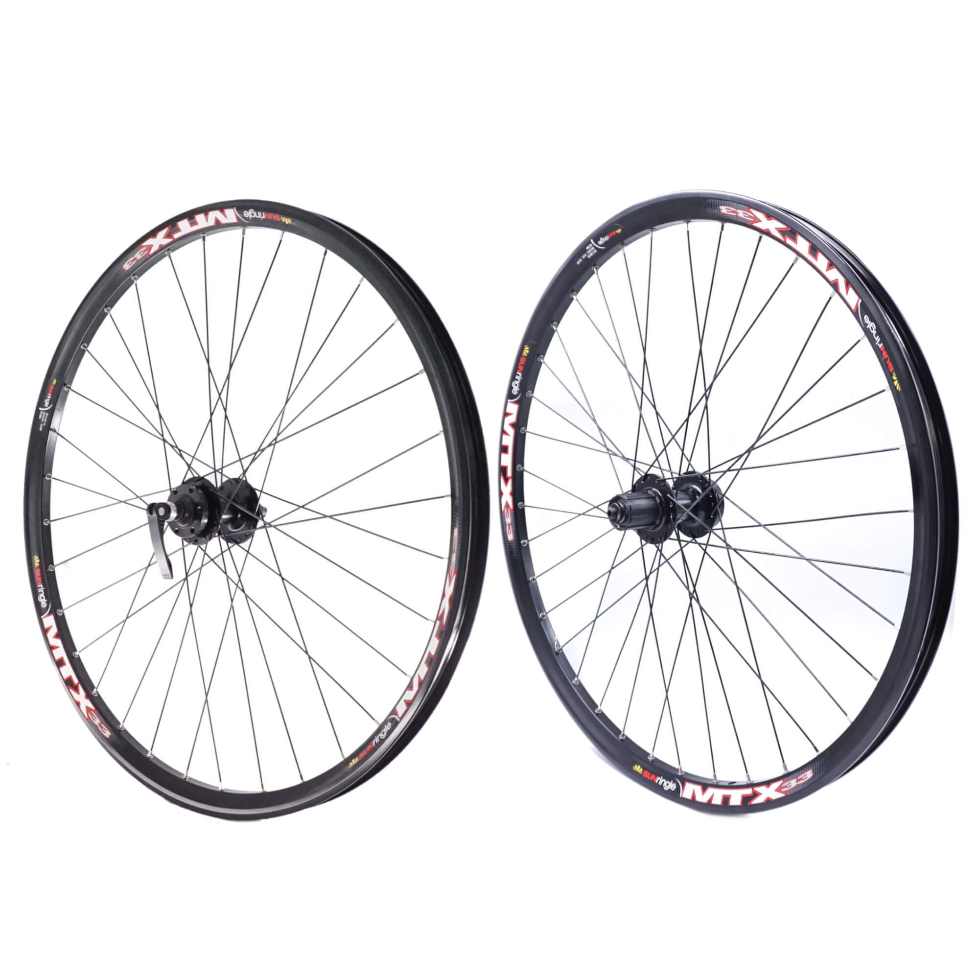 Sun Ringle MTX33 26" Black Alloy Front and Rear Bike Disc MTB Wheelset - The Bikesmiths