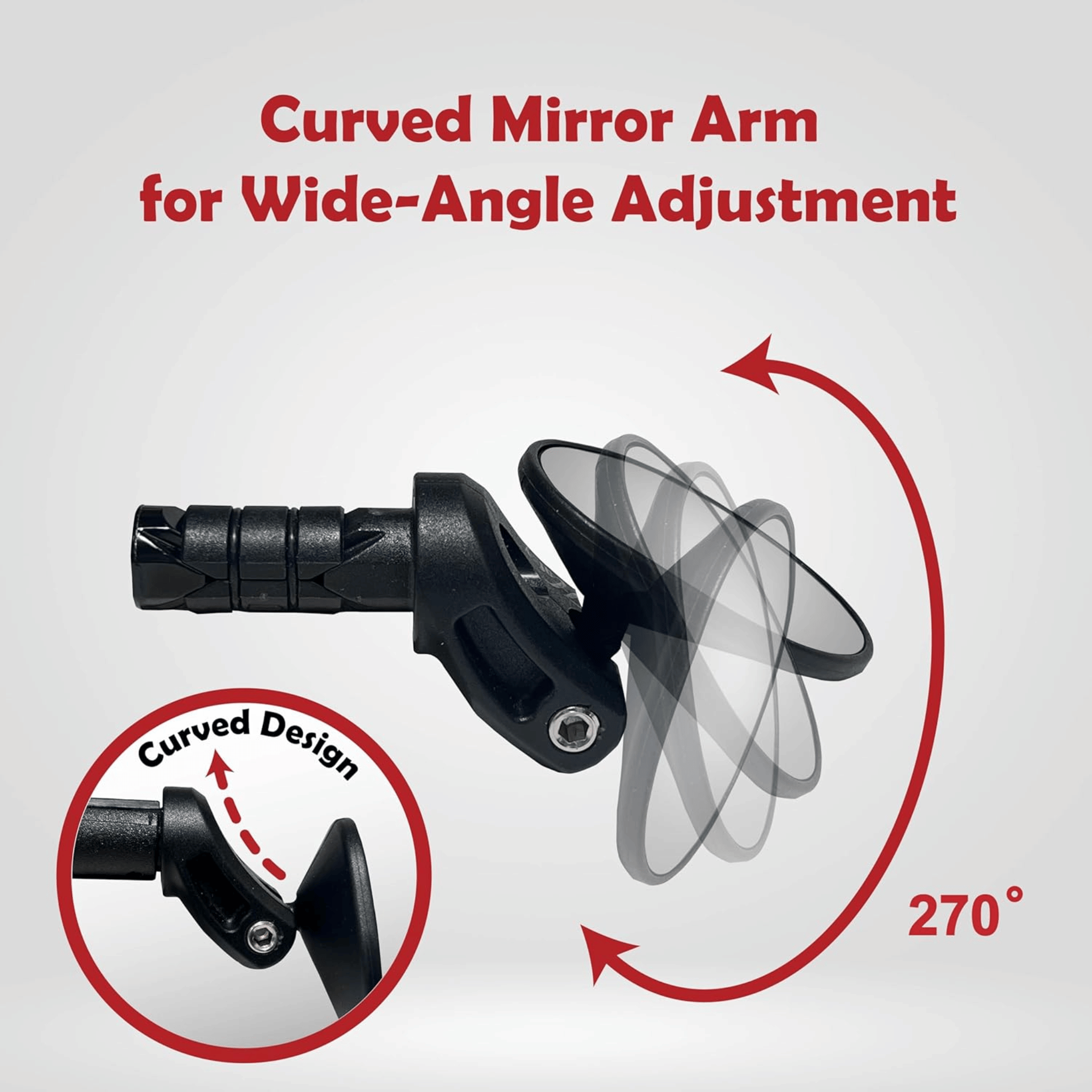 Hafny HF-M956S-FR06 HD Glass Lens Bar-End Mirror