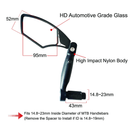 Hafny HF-M900LS-FR05 HD Automotive Glass Lens Rise Bar End Mirror-3