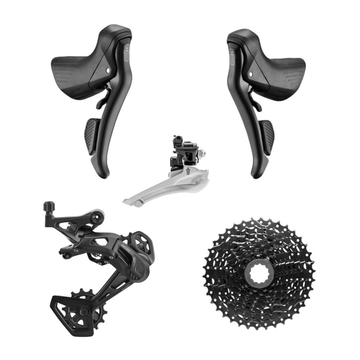 microSHIFT Sword Black 2x9-Speed Groupset - Includes Brake/Shifters Front Derailler Braze-On Rear Derailleur Long Cage 11-38t Cassette - The Bikesmiths