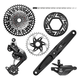 SRAM Eagle 90 Ebike Groupset - Bosch 36T Clip-on Guard Chain XS-1275 10-52t Single Click Shifter Rear Derailleur