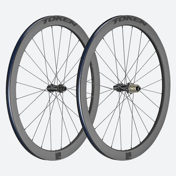 TOKEN C45D Carbon 700c Convertible 9x100 10x135 QR or 12x100 12x142 TA HG12 CenterLock Disc 45mm Gravel Wheelset TOKEN