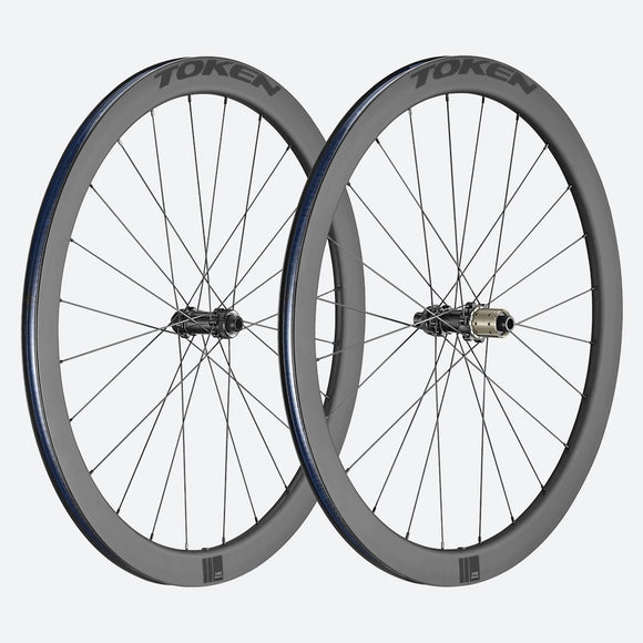 TOKEN C45D Disc 700c Convertible 9x100 10x135 QR or 12x100 12x142 TA HG12 45mm Carbon Wheelset