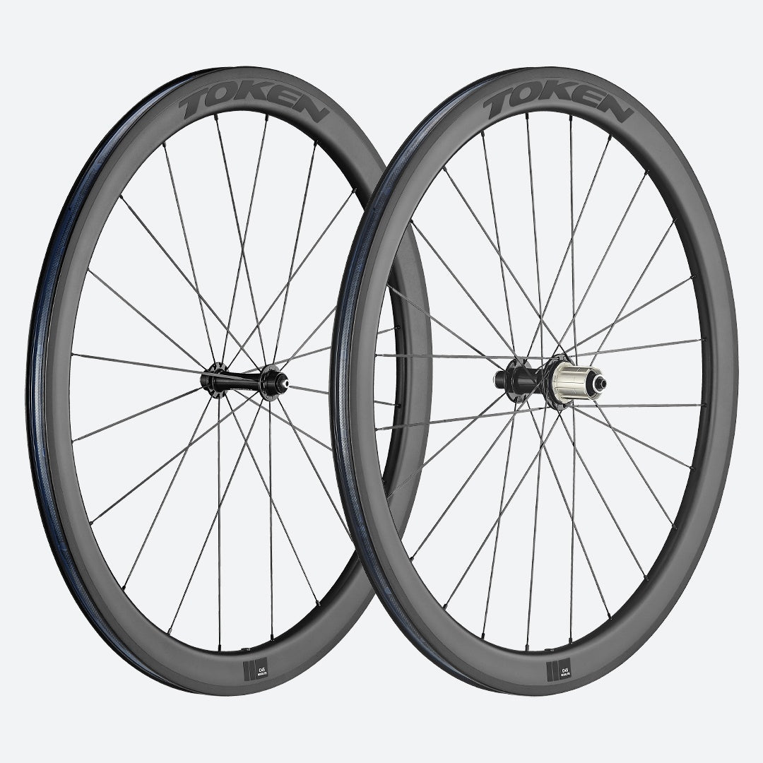 TOKEN C45R 700c 9x100 Front 10x130 Rear QR HG12 45mm Carbon Tubeless W ...