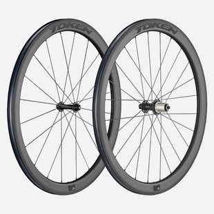 TOKEN C45R 700c 9x100 FRONT 10x130 REAR QR HG12 45mm Carbon Tubeless Wheelset