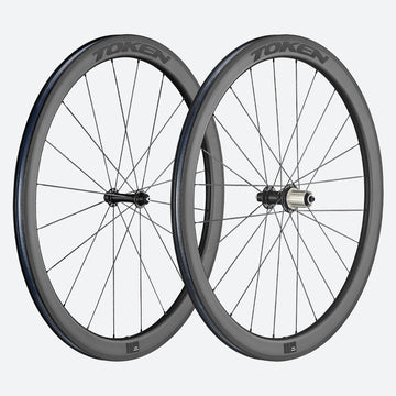 TOKEN C45R 700c 9x100 Front 10x130 Rear QR HG12 45mm Carbon Tubeless Wheelset TOKEN