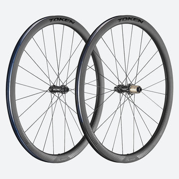 TOKEN Ventous Carbon Fiber 700c HG12 Disc Centerlock 36mm Gravel Wheelset Convertible 9x100 10x135 QR or 12x100 12x142 TA TOKEN