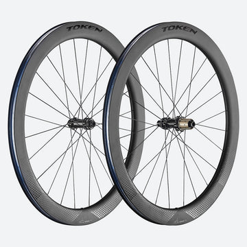 TOKEN Konax Pro Disc 700c Convertible 9x100 10x135 QR or 12x100 12x142 TA HG12 52mm Carbon Centerlock Wheelset TOKEN