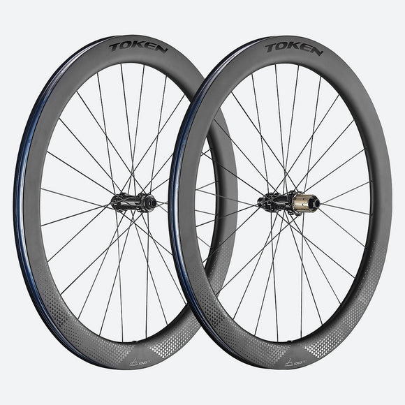 TOKEN Konax Pro Disc 700c Convertible 9x100 10x135 QR or 12x100 12x142 TA HG12 52mm Carbon Centerlock Wheelset