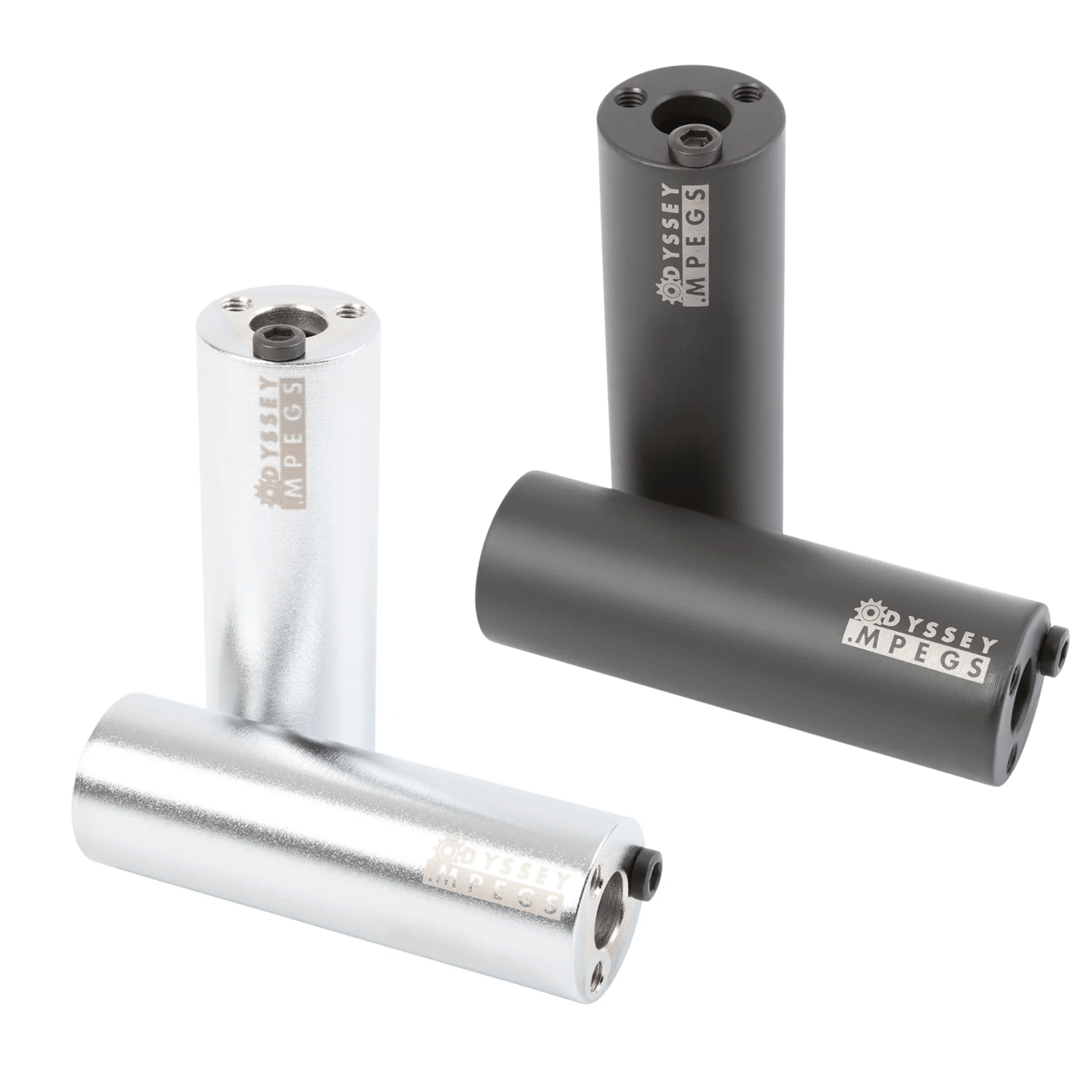 Odyssey MPEG 14mm BMX Bike Pegs (Pair) w-3/8 Adaptor