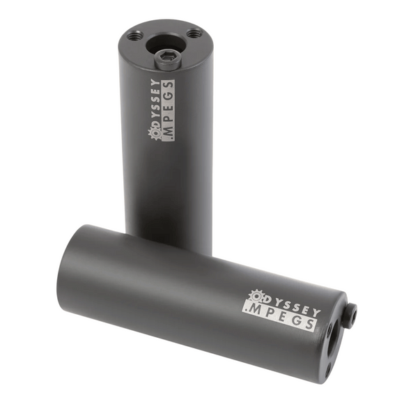 Odyssey MPEG 14mm BMX Bike Pegs (Pair) w-3/8 Adaptor