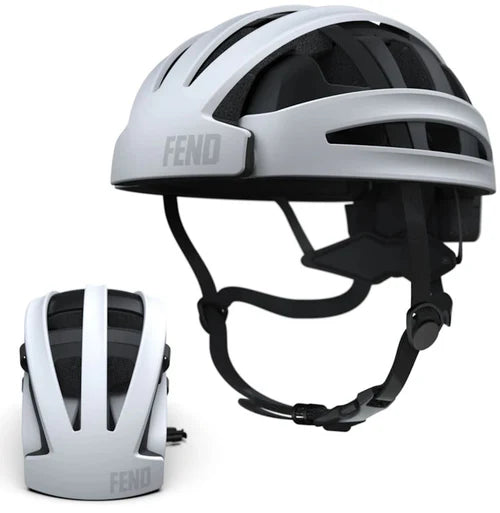 amazon folding bike helmet FEND Adult Foldable Bike Helmet in Matte White